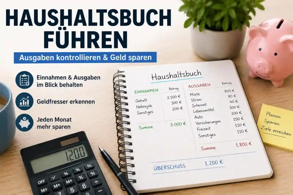 Haushaltsbuch führen und Einnahmen sowie Ausgaben erfassen